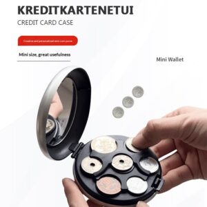 Portable Euro Coin Storage Box With Mirror