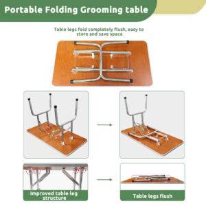 36 Inch Foldable Dog Grooming Table For Home With Adjustable Arm, Noose, Non-Slip Surface, And Storage Mesh Tray