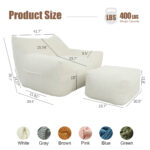 Bean Bag Chair For Adults, Oversized Comfy Beanbag Living Room Lazy Sofa For Bedroom & Dorm