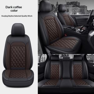 Full-Leather Diamond-Pattern Car Seat Cover Set