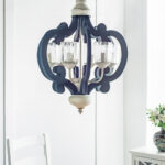 Wood Chandelier 6 - Light Farmhouse Pendant Lighting Natural Wood Hanging Light Fixture For Kitchen Living Dining Room Bulb Not Included