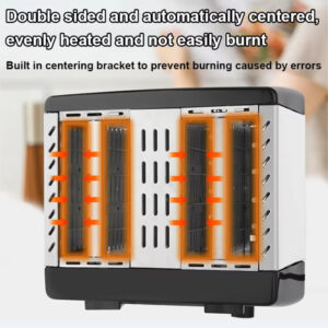 4 Slice Toaster Bread Maker Variable Defrost Reheat Extra Wide Slot UK