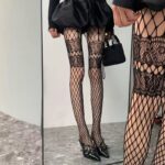 Splicing Hollowed Out Fishing Net Socks, Personalized Pantyhose, Solid Color