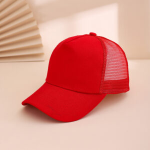 Men’s And Women’s Identical Solid-color Canvas Top Mesh Breathable Adjustable Sun-protective Stylish Casual Baseball Cap, Suitable For Daily Commuting And Outdoor Outings.