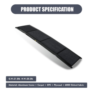Dog Ramp For Car 71inch Long & 19.3inch Wide Portable Dog Ramps For Large Dogs With Non-Slip Rug Surface Dog Car Ramp For SUV Car & Truck, Folding Dog Ramp Up To 250LBS