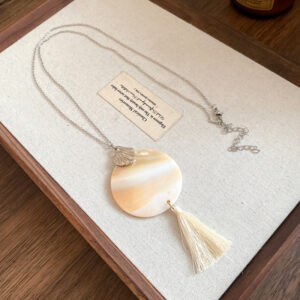 Shell-shaped Round Tassel Earrings And Necklace Jewelry Set