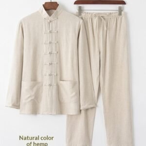 Cotton And Linen Tang Suit Vintage Loose Set