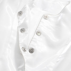 Round Neck Solid Color Single-breasted Lantern Sleeve Shirt