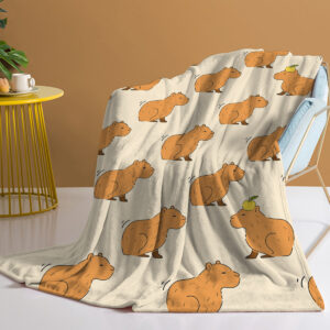 Capybara Blanket, Soft Flannel Throw For Kids Boys Girls, Cute Animal Plush Gift For Birthday, Cozy Kawaii Stuff Decor For Room Couch Sofa