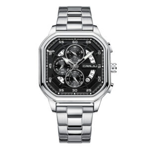 Waterproof Square Couples Multifunctional Calendar Steel-Strap Fashion Watch