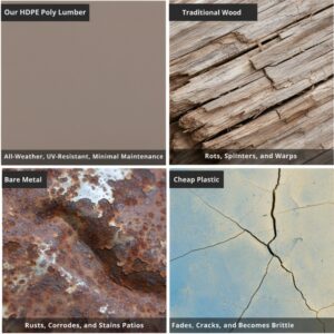 2-Pack Grey HDPE Indoor Outdoor Dining Chairs, All-Weather Garden & Patio Side Chairs With Modern Backrest