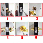Home Entry Lever Three-Handle Door Lock Set Bathroom Entrance Passage W 3 Keys