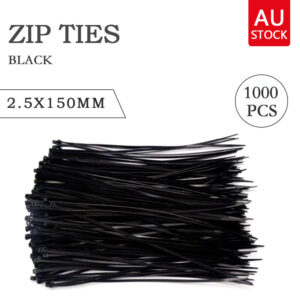 Cable Ties Zip Ties Nylon UV Stabilised 1 0 0 0pc Bulk Black Cable Tie 150mm X 2.5mm Pack