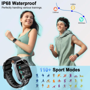 Smart Watch, 1.91 Smartwatch AnswerMake Call, IP68 Waterproof Fitness Tracker, 110 Sport Modes, Heart Rate And Sleep Monit