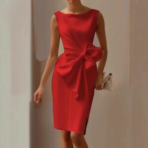 Bow-knot Fashion Sleeveless Midi Dress