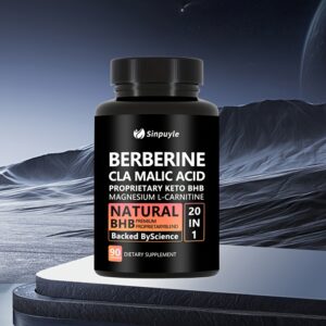 Berberine 20 In 1 Keto BHB Supplement – CLA, Malic Acid & L-Carnitine For Metabolism & Energy Support, 90 Capsules