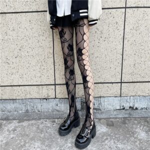 European Style Hollow Out Mesh Pantyhose, Women Spring Summer Sexy Jacquard Fishnet Socks, Trendy Slim Leg Shaping Base Tights