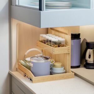 Under Sink Organizers And Storage 22 W X 21 D, 2 Tier Pull Out Cabinet Organizer With Soft Close, Adjustable Pull Out Cabinet Organizer With U Bracket For Bathroom Kitchen Right