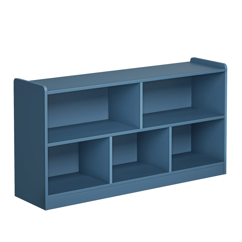 Wooden Storage Cabinet With 5 Sections, Montessori Kids Bookshelf And Toy Organizer For Nursery, Playroom & Classroom