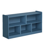 Wooden Storage Cabinet With 5 Sections, Montessori Kids Bookshelf And Toy Organizer For Nursery, Playroom & Classroom