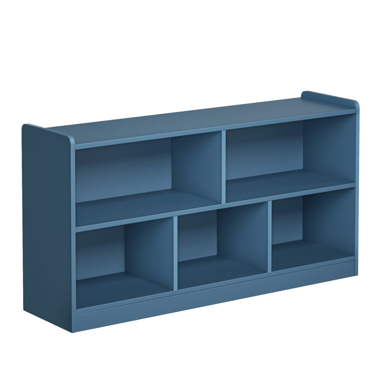 Wooden Storage Cabinet With 5 Sections, Montessori Kids Bookshelf And Toy Organizer For Nursery, Playroom & Classroom