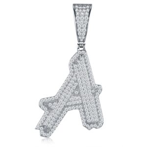 Fashion Shape 26 Letters -A Luxury Fashion Light Luxury Trend Jewelry Jewelry Pendant With Top Moissanite Silver Necklace, Using S925 Silver Plated Platinum Material.
