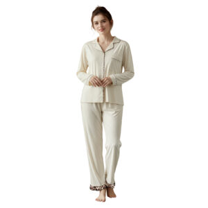 RONGTAI Cotton Womens Pajama Sets Comfy Fall Winter Pajama Set Long Sleeve Sleepwear 2 Pcs Pjs Nightwear