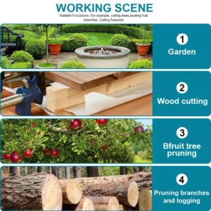 2 Battery 4000W Mini Chainsaw Cordless 6-8in Electric One-Hand Saw Wood Cutter