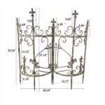 Sungmor 31.1 By 28.34 Iron Garden Fence, Pretty Vintage Green Rustic Style Decorative Fence Pannels, Outdoor Yard Landscape Pathway Border Panels Anti Animal Flowers Plants Barrier Climbing Trellis