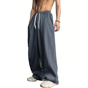 Loose High-street Designer-style Straight-leg Long Pants