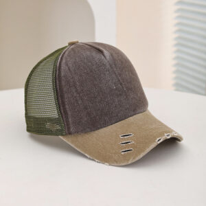 Multi-color Frayed Washed Vintage Mesh Breathable Fashion Sun-protective Baseball Cap Suitable For Outdoor Daily Activities