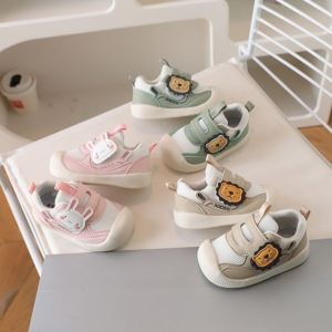 Baby Walking Shoes 2026 Summer Mesh Infant Shoes, Lion & Rabbit Cartoon Toddler Shoes Breathable Single Mesh First Walker Shoes