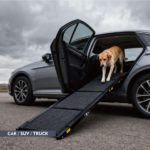 Dog Ramp For Car 71inch Long & 19.3inch Wide Portable Dog Ramps For Large Dogs With Non-Slip Rug Surface Dog Car Ramp For SUV Car & Truck, Folding Dog Ramp Up To 250LBS