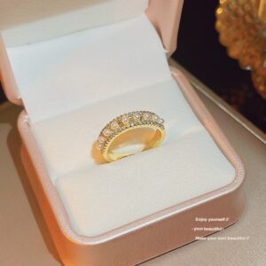 Vintage Luxury Zircon Ring, Unique Niche Style, Open Adjustable Finger Band