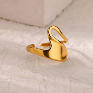 Elegant Delicate Women Band, Irregular Smooth Heart Titanium Steel Ring