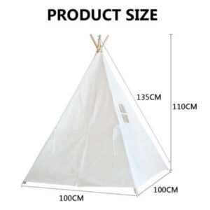 AU Large Teepee Tent Kids Cotton Canvas Pretend Play House Boy Girls Wigwam OZ 70X11X11