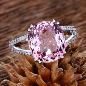 New European American Fashion Engagement Ring, Tourmaline Inlaid Jewelry