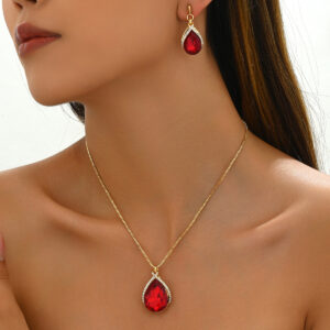 INS Geometric Sweet Japanese-Korean Style Womens Necklace And Earrings Set