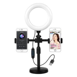Dual- And Tri-Camera Phone Desktop Live Streaming Fill Light Ring Stand Kit Beauty Photo LED Ring Light