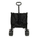Collapsible Foldable Extended Wagon 480lbs Weight Capacity Heavy Duty Folding Utility Garden Cart With Big All- Terrain Beach Wheels & Drink Holders Side Pocket And Brakes Black
