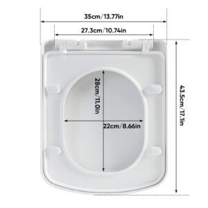 Soft Close Square Toilet Seat Quick Release Anti-Bacterial Adjustable Heavy Duty