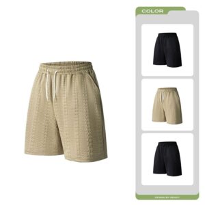Solid-color Cable-knit Jacquard Casual Loose-fitting Versatile Shorts