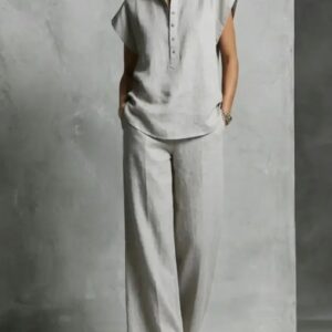 Women’s Casual Cardigan Short-Sleeve Pants Set