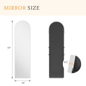 Arched Full Length Mirror, Full Body Standing Mirror, Hanging Or Leaning, For Home