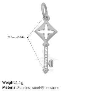 European And American Cross-shaped Golden Diamond-encrusted Key Pendant With Multiple Styles And Personalized Designs - DIY Jewelry Accessory For Hanging.