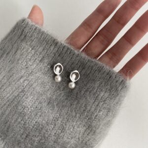 Pearl Geometric Stud Earrings For Women