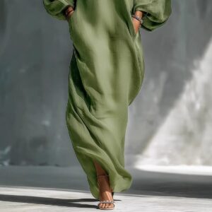 Womens Long-Sleeve Off-Shoulder Mid-Waist Dress