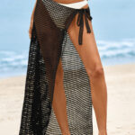 Fisoew Womens Crochet Swimsuit Coverups Hollow Out Bikini Wraps Swimwear Bathing Suit Cover Up Beach Maxi Skirt