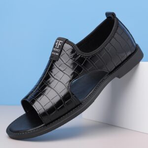 Men’s Fashion Embossed Open-Toe Sandals