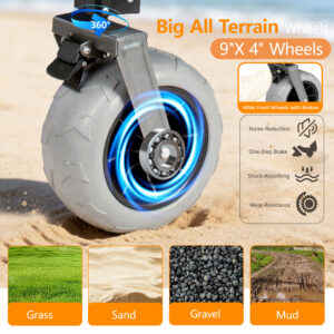 67in Extra Long Large Heavy Duty Utility Beach Wagons With Opened Tailgate And All- Terrain Wheels 500lbs Capacity Patented Ultra- Stable Frame No Assembly Needed Dark Blue Gray